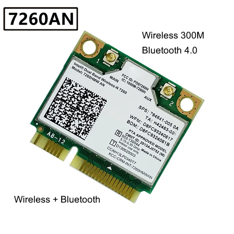 

260HMW 7260AN 300M 5G Dual Band Wireless Network Card Bluetooth 4.0 MINI PCIE