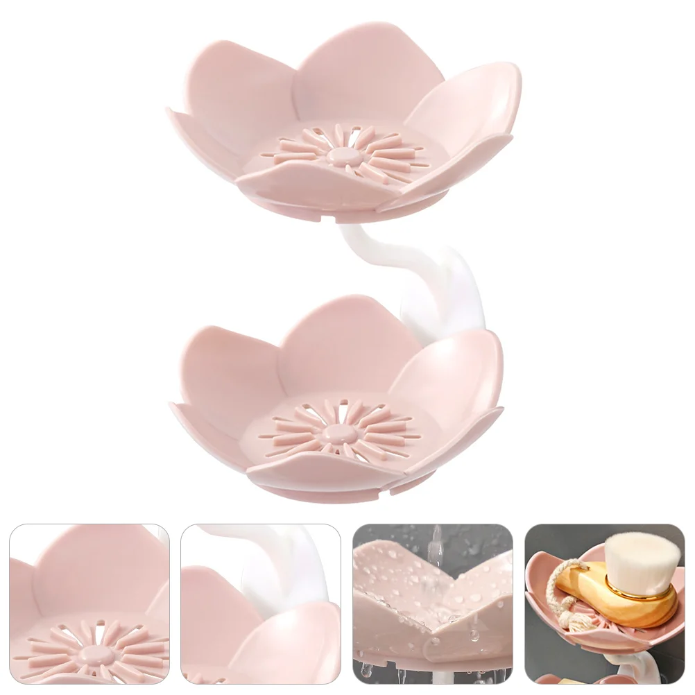 

Soap Holder Dish Box Shower Suction Bar Storage Container Wall Drying Plastic Sponge Tray Cup Drainer Dishes Drain Bathtub