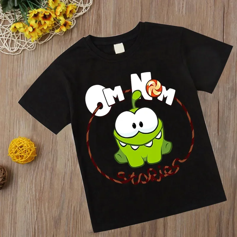 

Fashion Game Om Nom T Shirt Summer O-neck Tshirt Cut The Rope Tees For Baby Boys Kids Casual Cartoon Tops Girls Frog T-shirt