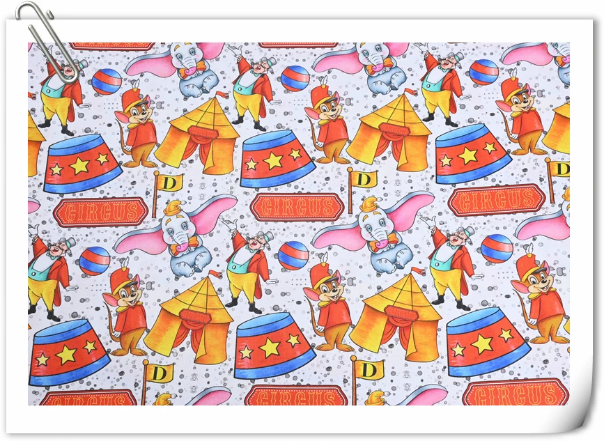 Ширина 110 см диснеевские ранцы Дамбо Винни-Пух материал хлопчатобумажной ткани