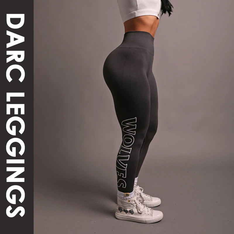 

DARC Ribbed Leggings Sports Women Stretchy Scrunch Pants High Waisted Gym Wear Sportswear Womans Fitness Pants Seamless Tights