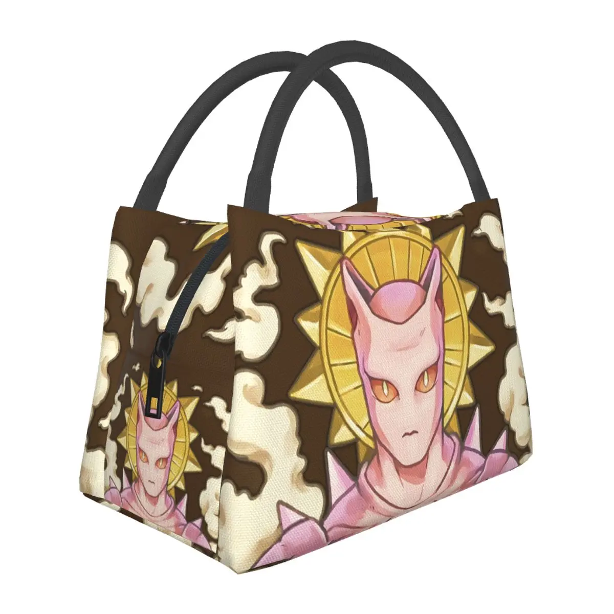 

Killer Queen Crown Lunch Bag Jojo Bizarre Adventure Graphic Design Lunch Box Funny Picnic Cooler Bag Waterproof Tote Food Bags