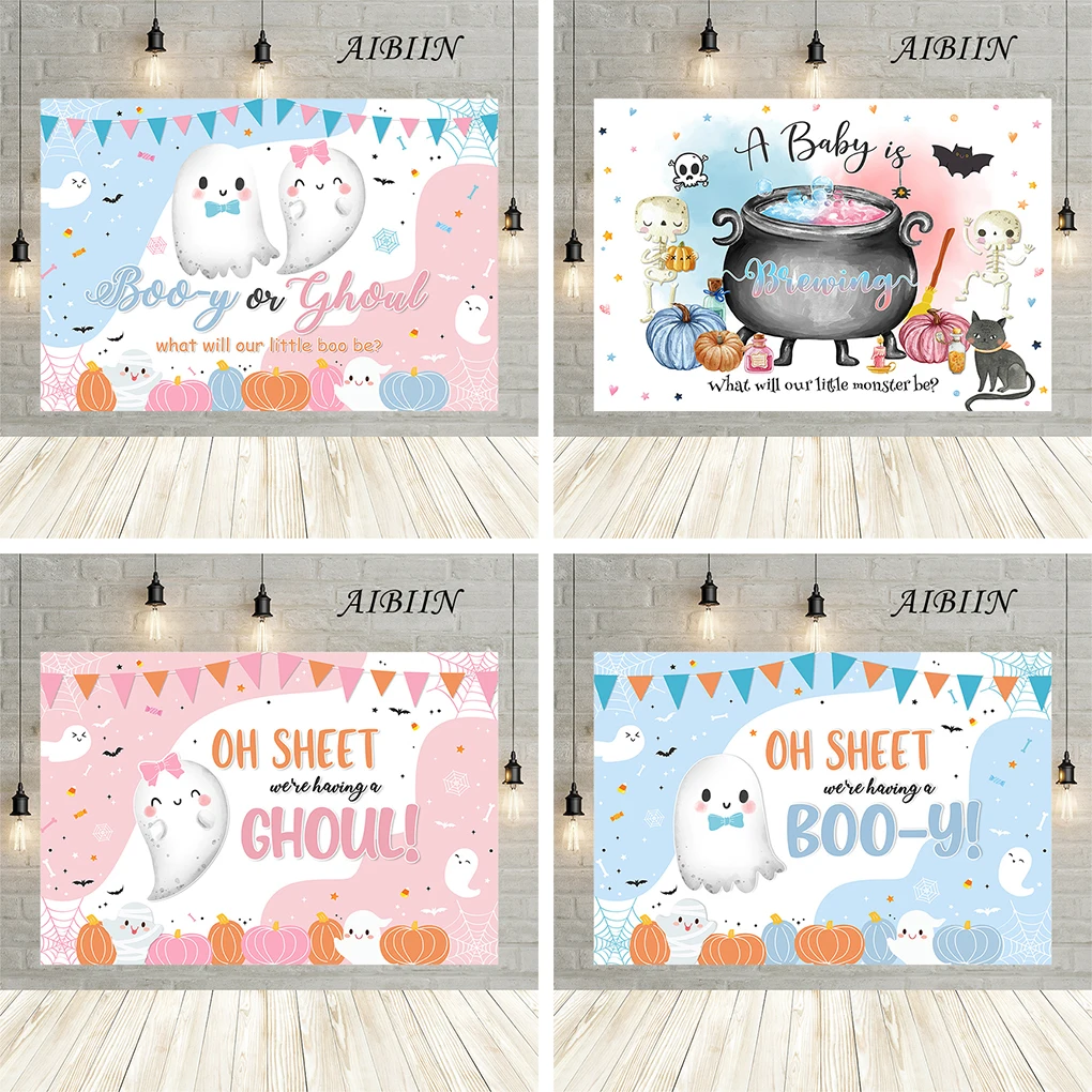 AIBIIN пол раскрываемый фон детский душ новорожденный Тыква Хэллоуин Стиль