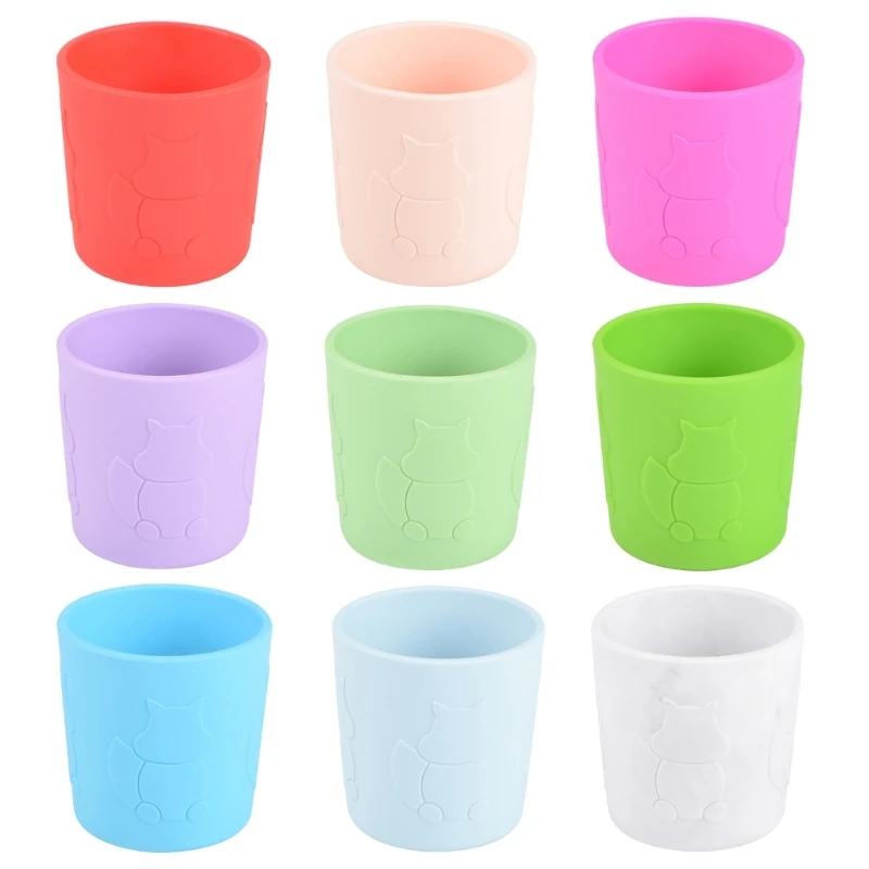 

Cute Kids Silicone Water Cup Baby Snack Cup Portable Outdoor Travel Children Cup Teacups Drinkware Food Grade Silicone