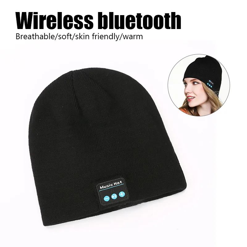 

New Bluetooth Hat Women kids Beanie Wireless Beanie Headset Headphones Cap Over Ear Music Handsfree Earphones with Mic Speaker