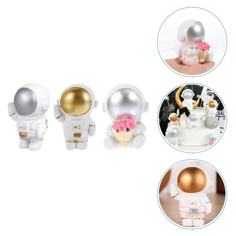 

3Pcs Creative Astronaut Figurines Resin Spaceman Model Desk Ornaments for Home