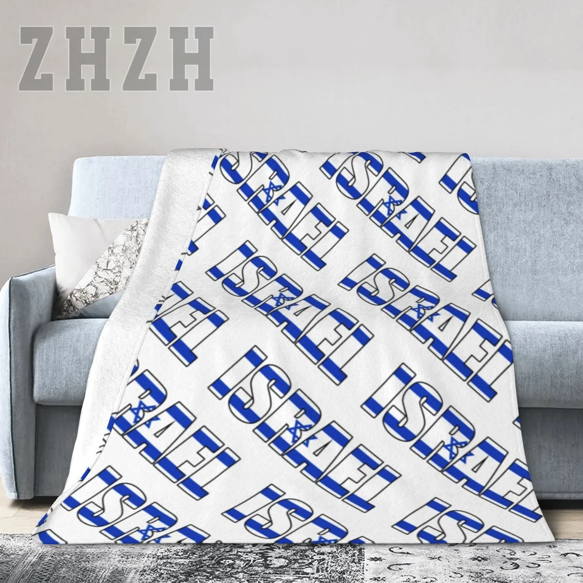 

Israel Letter Flag Country Blanket Multifunction Sofa Cover Single Bedsheet Throws Plaid flannel fleece Autumn Winter