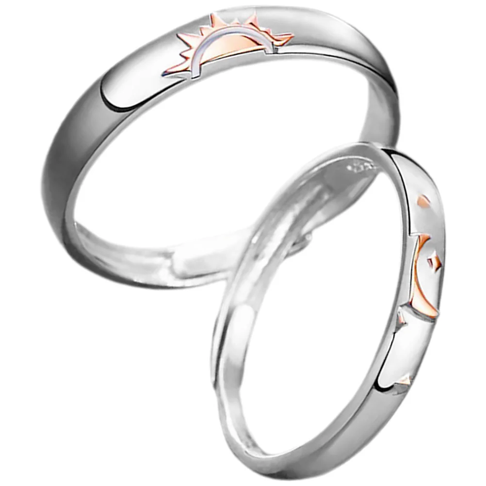

Уникальные парные кольца обещания набор обручальных колец парные подходящие кольца солнце и луна кольца