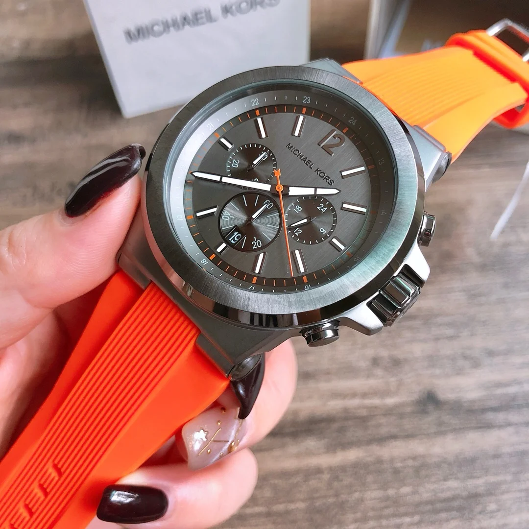 Фото Мужские наручные часы Michael Kors высокого качества MK-8296, водонепроницаемые модные кварцевые часы из нержавеющей стали, многофункциональный хронограф №1