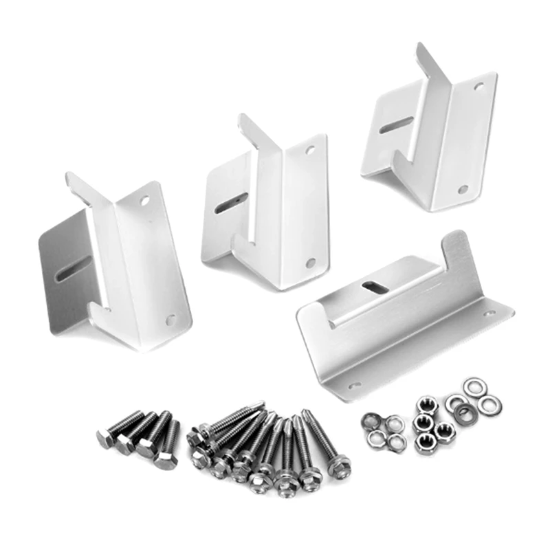 

4 Pcs Solar Panel Mounting Brackets with Nuts and Bolts Set Aluminium Alloy Z Shape Brackets Roof Solar Panel Holder 896B