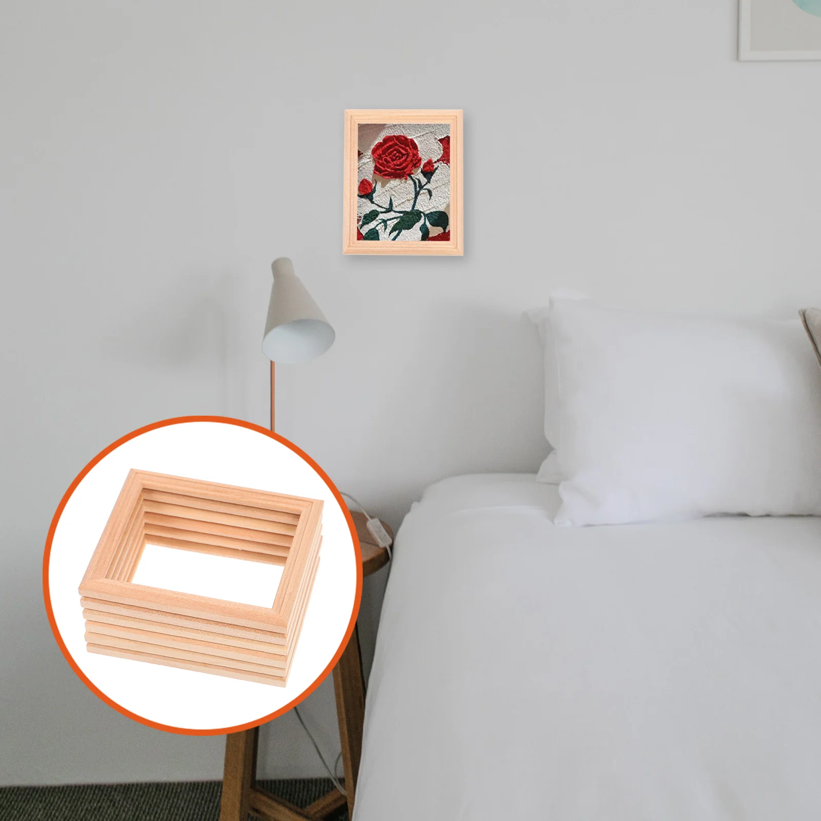 

6 шт. деревянная миниатюрная мебель НЕОБРАБОТАННАЯ фоторамка для фото реквизит дом