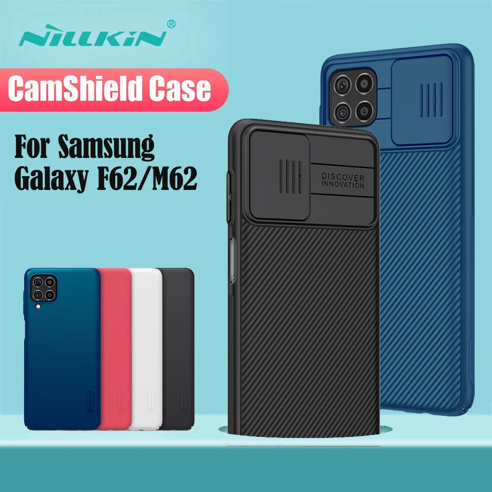 

Case For Samsung Galaxy M62 Cover NILLKIN CamShield Slide Camera Case Lens Protection Frosted Shield Back Cover For Samsung F62