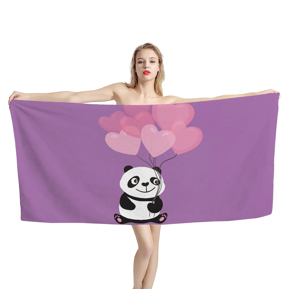 

75x150cm Bath Towel Cute Panda Print Absorbent Quick-Drying Super Large Soft Towel Easy to carry towels for yoga sports travel