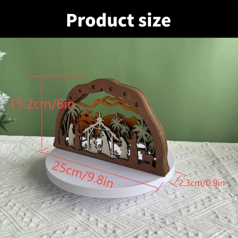 C63B Рождественская деревянная статуя Иисуса украшение для стола праздничное
