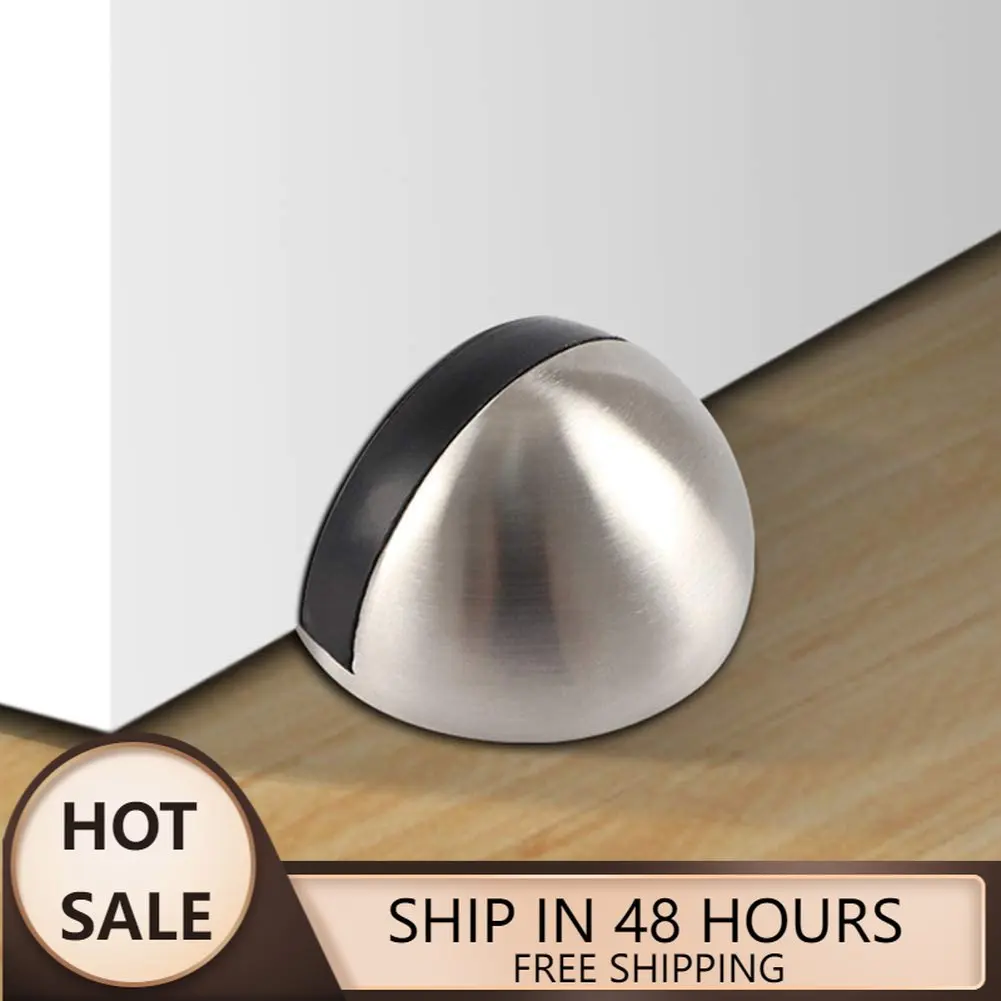 

Dome Door Stopper Accessories Floor Mount Brushed Self Adhesive in Round Stainless Steel Doorstop Ground Door Stops Wall 4 Pack