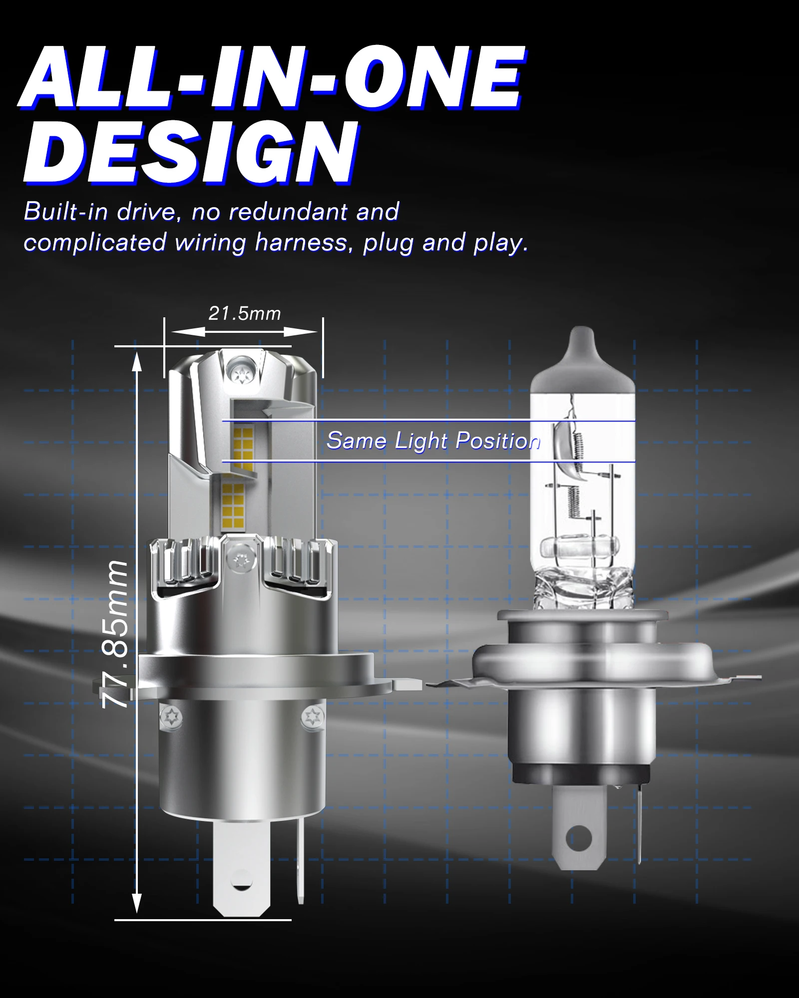 Светодиодные фары дальнего и ближнего света Canbus 9003 лм с вентилятором для Renault DOKKER