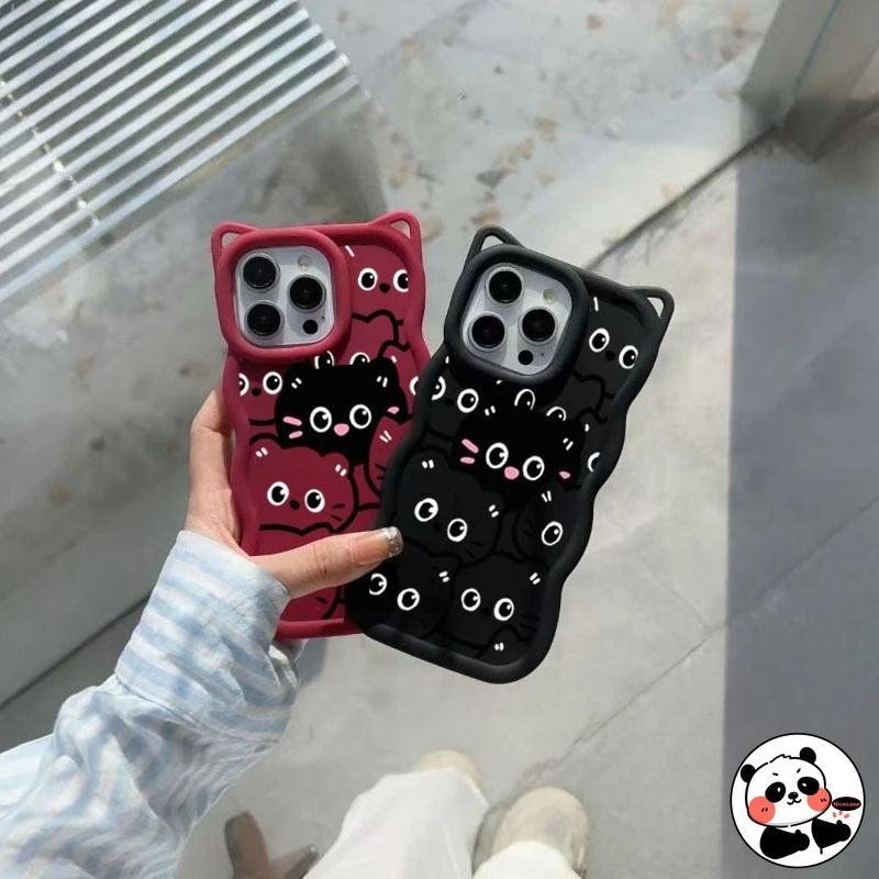 Фото Чехол для телефона с 3D-волновыми кошачьими ушками для Vivo Y04 Y04S Y03 Y03T Y02 Y02A Y01 Y20 Y20S Y20A Y20i Y20T Y20G, мягкий чехол с милым мультяшным котом №5
