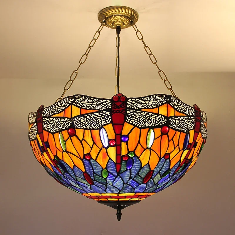 Подвесной светильник TYLA Тиффани светодиодный ретро-крестительный для гостиной