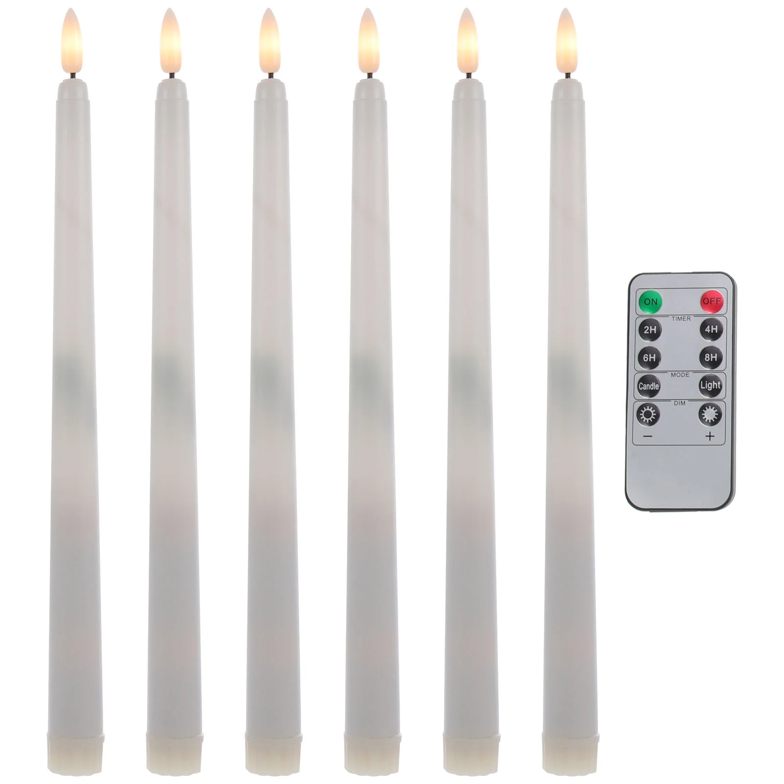 

6 Pcs LED Taper Candles Wedding Decor Wedding Light Electronic Menorah 3d Light Warm White Candles