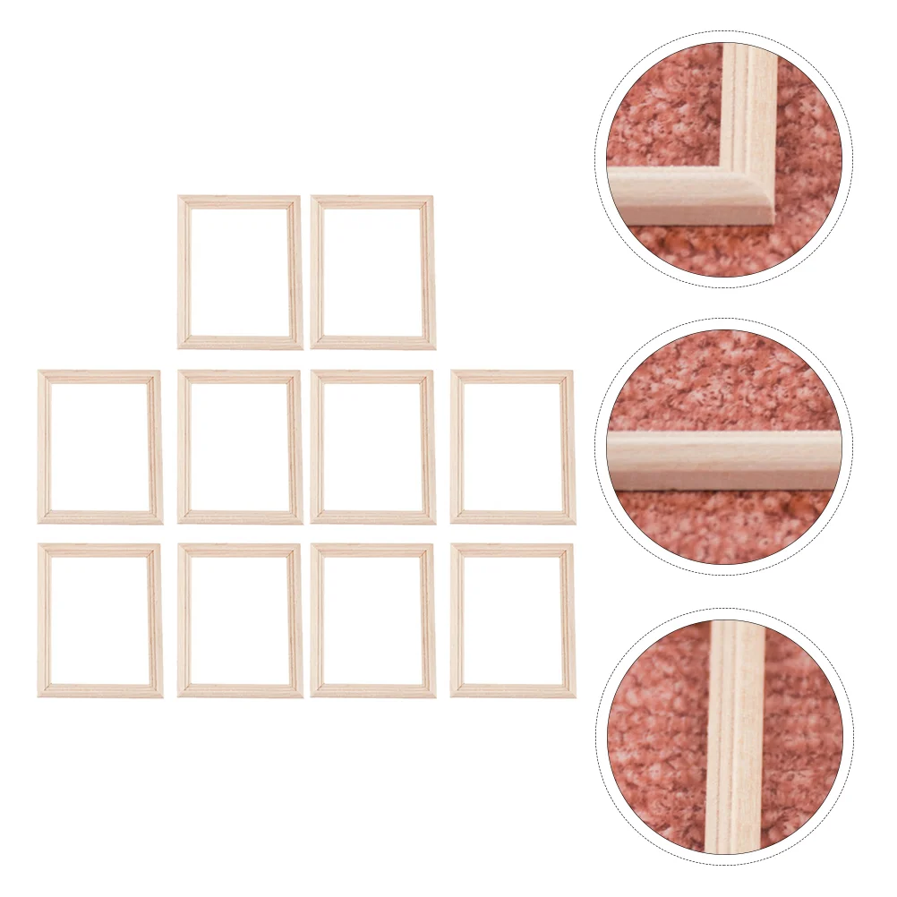 

Frame Photo Miniature Picture Model Mini Wooden House Fairy Wall Decor Decorative Toy Diy Furniture Scene Artificial Pretend