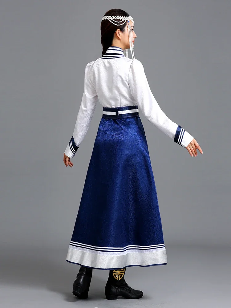 Женское длинное платье в монгольском стиле танцевальное для выступлений