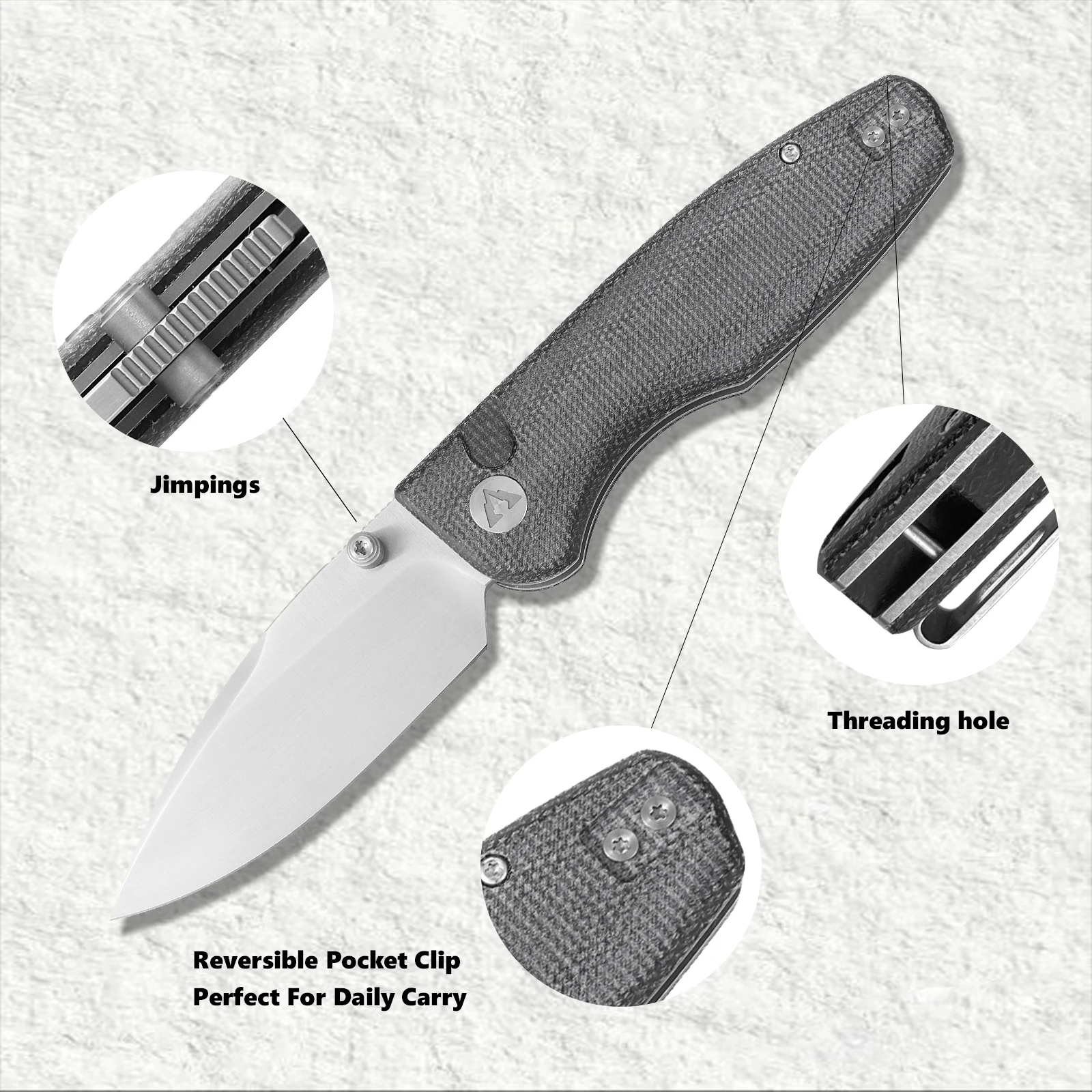 Фото CMBMADEKNIVES PredatorV3 Micarta Handle 14C28N Стальной тактический нож для выживания и кемпинга на открытом воздухе Карманный складной нож EDC CMB-19C №5