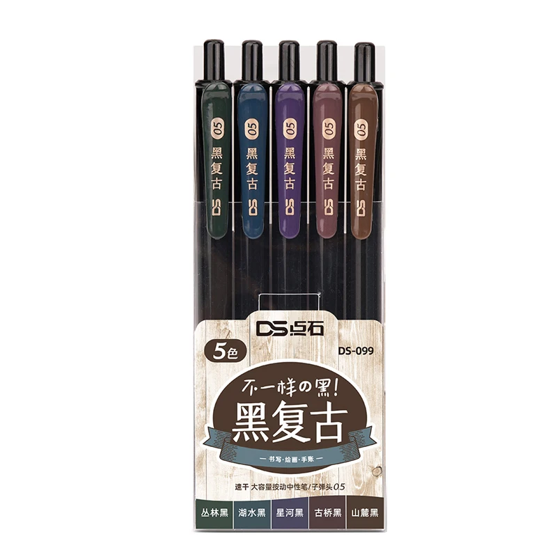 

5 шт., гелевые ручки VALIOSOPA, ретро, 0,5 мм