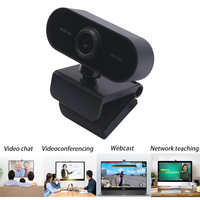 HD Webcam 1080P with Microphone Rotatable Cameras Mini Computer PC WebCamera for Live Broadcast Video Calling Conference Work |