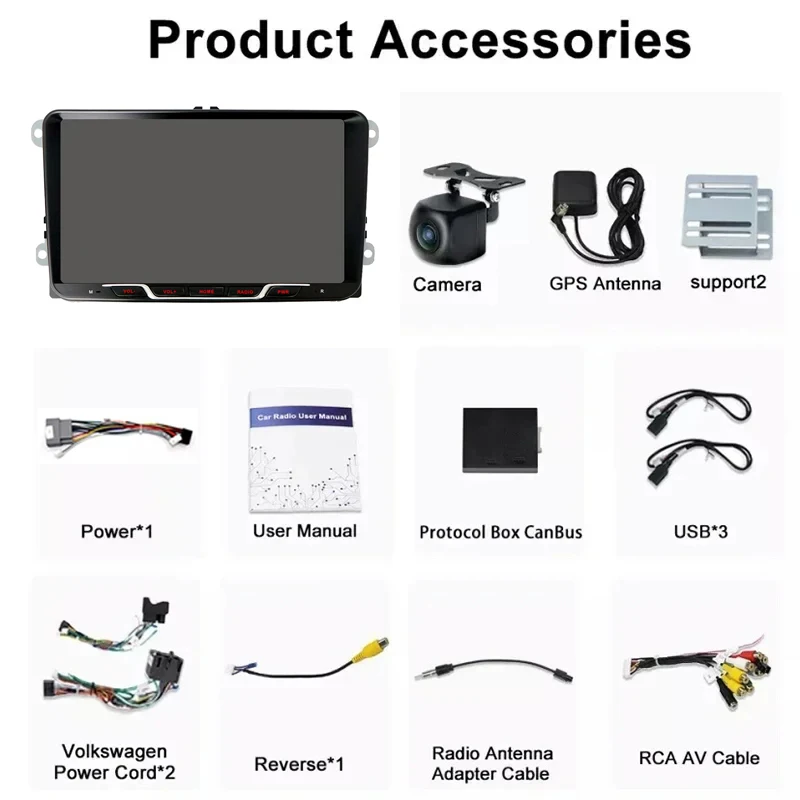 

9 "4 + 64 ГБ для VW Transporter T5 2010-2015, автомобильная стереосистема Apple CarPlay, Android, головное устройство FM BT