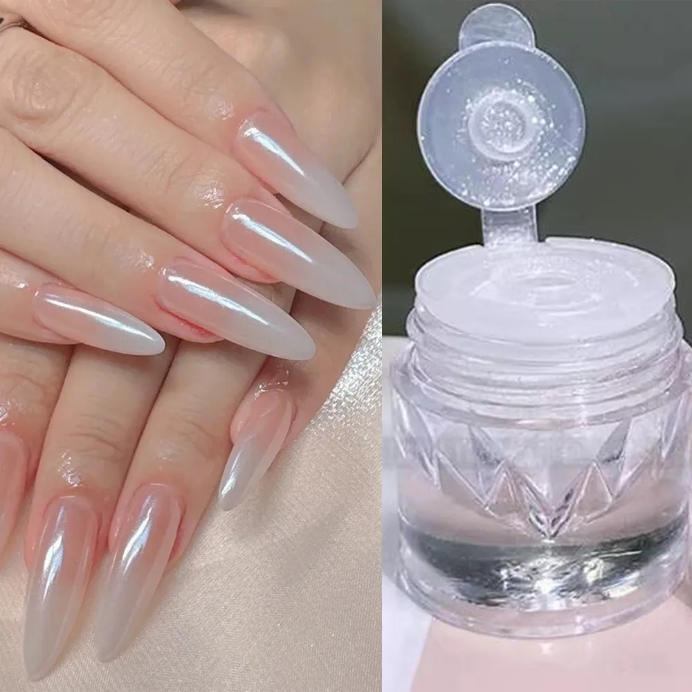0 5 г/банка прозрачная пудра с покрытием Аврора блеск для ногтей лунным светом и