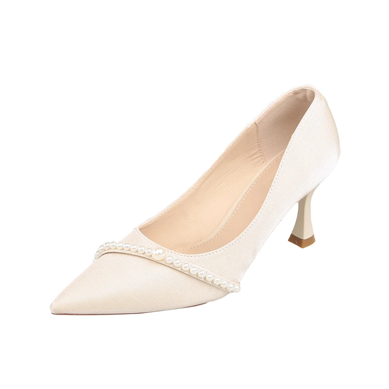 

Fantastic French Wedding Shoes Bridal Shoes Female 2023 New Small and High Style Pearl Bridesmaid Shoes High Heels Female