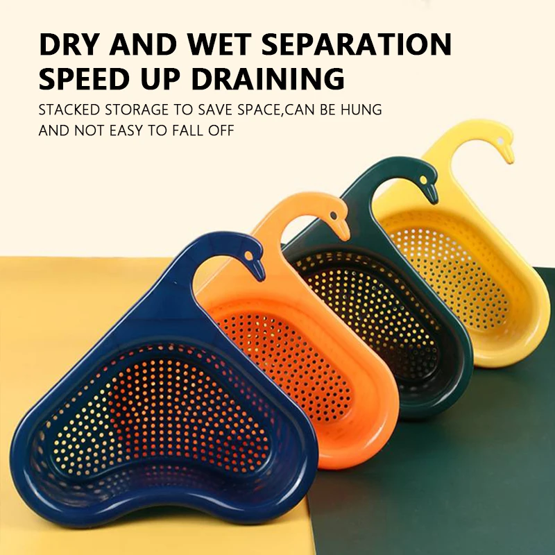 

New Kitchen Leftover Sink Strainer Sink Swan Drain Basket General Fruit And Vegetable Drain Basket Multifunctional Drain Basket