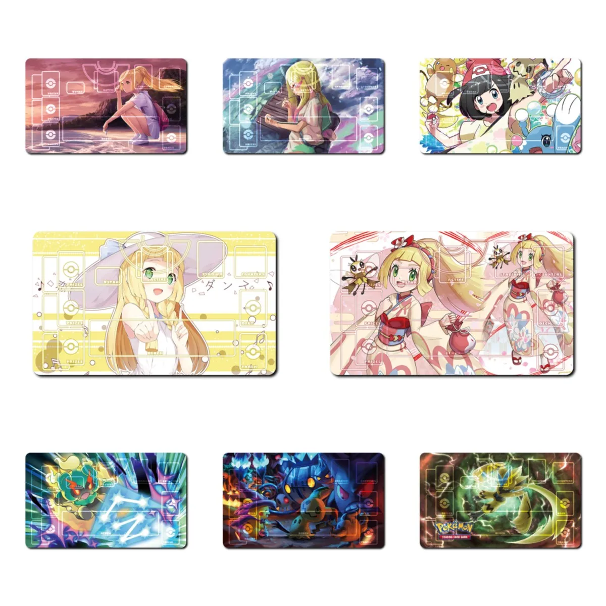 

60*35*0,2 см PTCG Покемон специальный игровой коврик для карт серия «Битва против солнца Луна» Лилли Лана гэнгар коллекционные игрушки подарки