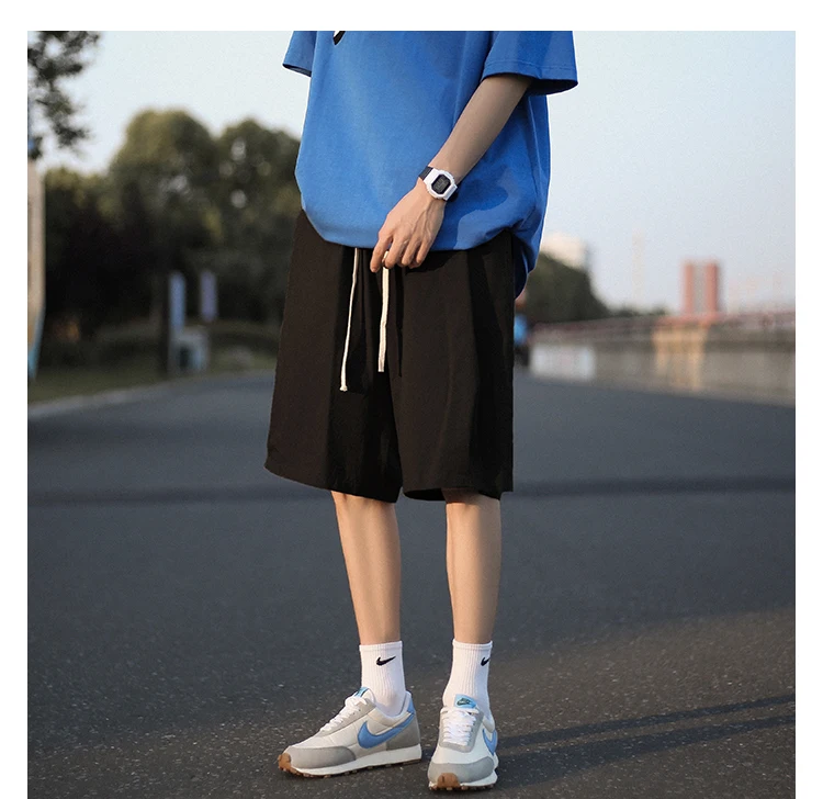 

Japanese basic models simple solid color shorts men's summer thin section all-match comfortable quick-drying five-point pants