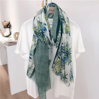 healing wind leaves fresh cotton and linen scarf female 2022 new spring and autumn shawl temperament