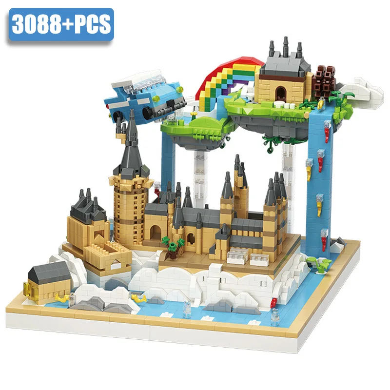 

Creative Series 3088pcs Magic Castle Micro Building Blocks Ideas DIY Magic School Model Mini Bricks Toys For Children Xmas Gifts
