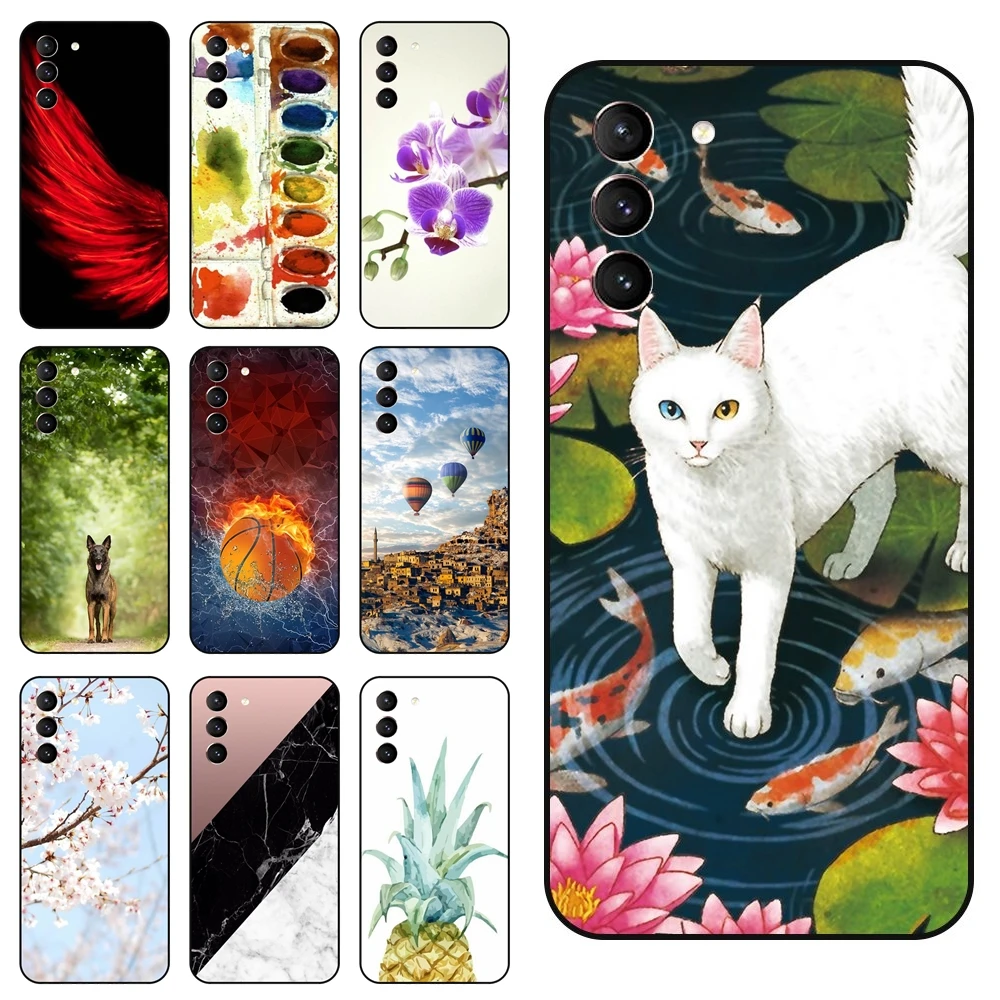 Дешевый Женский чехол для Samsung Galaxy S21 Аксессуары Plus черный телефона модный