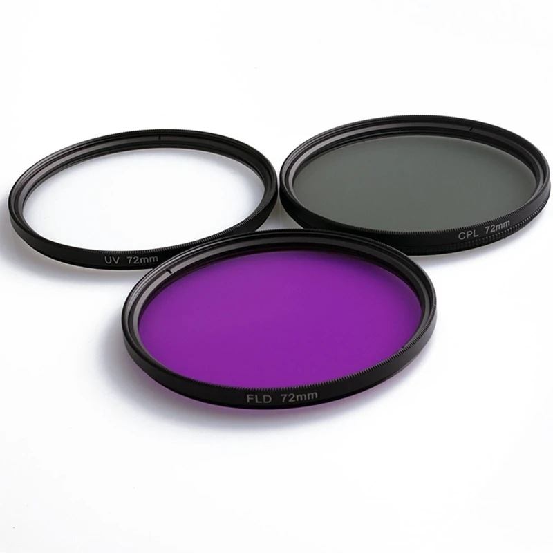 

3Pcs UV+CPL+FLD Filter 49/52/55/58/62/67/72/77mm Scratch-resistant Camera Lens Filter with Bag for Photography