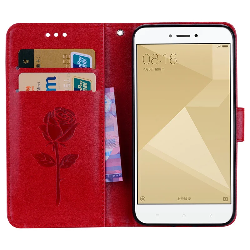 Чехол для Xiaomi Redmi 4X Роскошный чехол из искусственной кожи телефона 4 X силиконовый