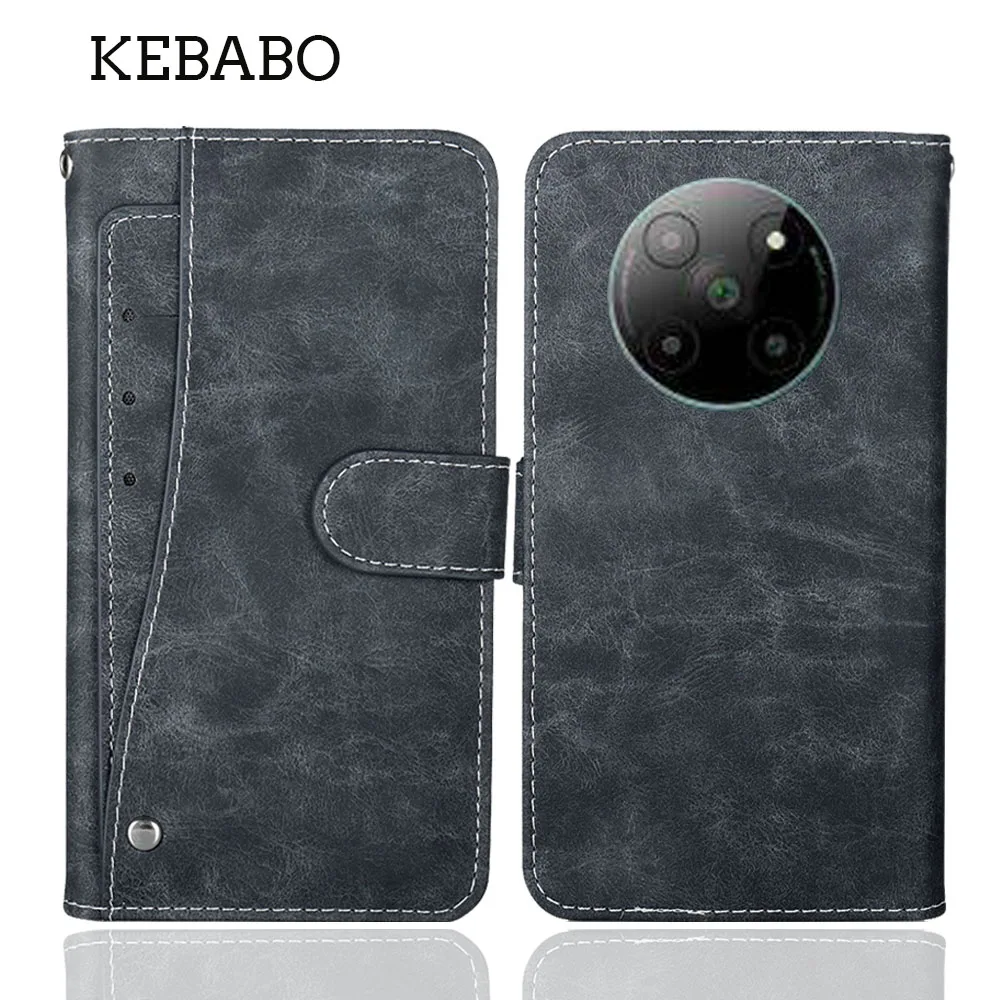 Кожаный кошелек для BLU Bold N3 View Speed 5G модный винтажный роскошный чехол с