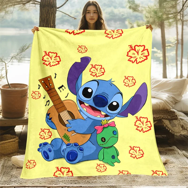 Плед-одеяло Лило и Ститч теплый подарок на день рождения очень милое портативное