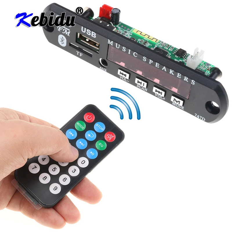 

New DC 5V 12V Audio Module MP3 Decoder Board Bluetooth USB MP3 Power Supply FM Radio For Car Remote Music Speaker