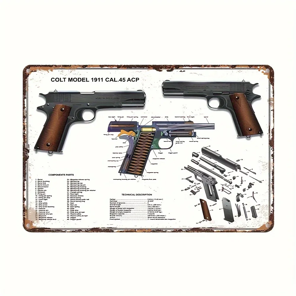 

Металлическая табличка Colt 1911 HELLOYOUNG