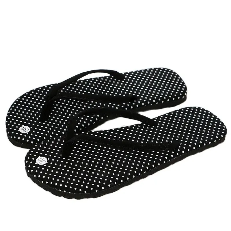

Leopard Print Flip Flops Women Summer New High-quality Beach Female Sandals Non-slip Casual Flat Slippers Polka-dot Slides