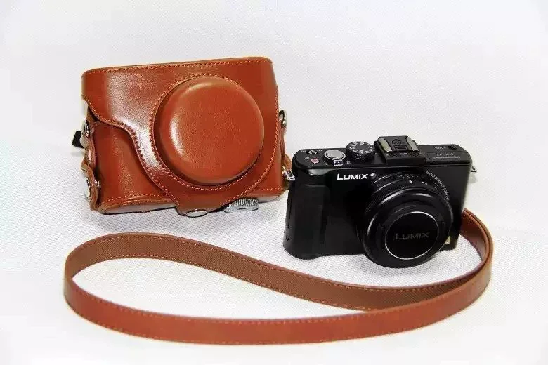 Фото Сумка для цифровой камеры из искусственной кожи, жесткий чехол для Panasonic Lumix DMC-LX7 LX7 LX5 LX3 LX-7 LX-5 LX-3 с ремнем на плечо №3