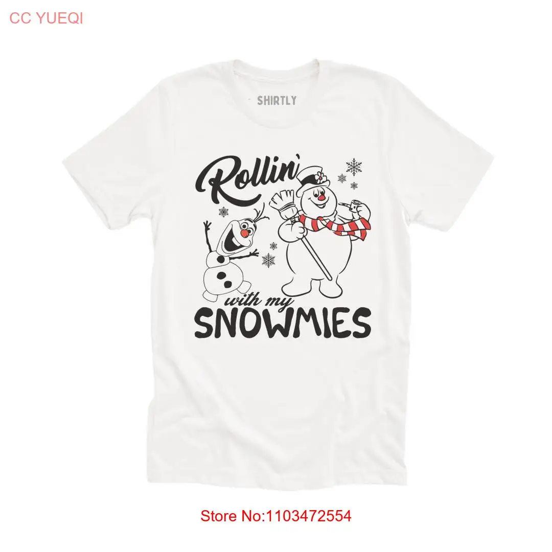 Футболка Rollin with my Snowmies Frosty Olaf Snowman свитер для рождественской вечеринки с длинными