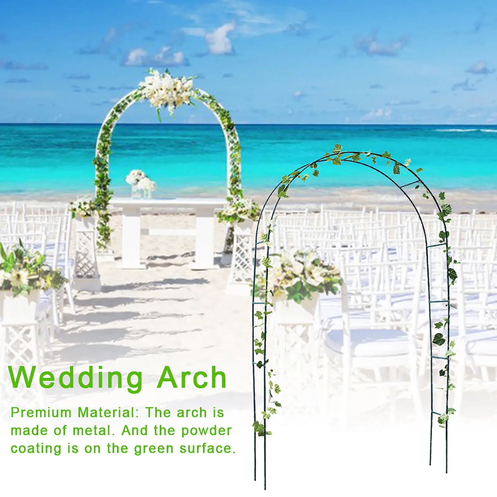 Garden Arch Metal Garden Arch Wedding Arch 55.1 X 15 X 94.5 Inches Green Garden Arbor Wedding Arch Metal Pergola Arbor For