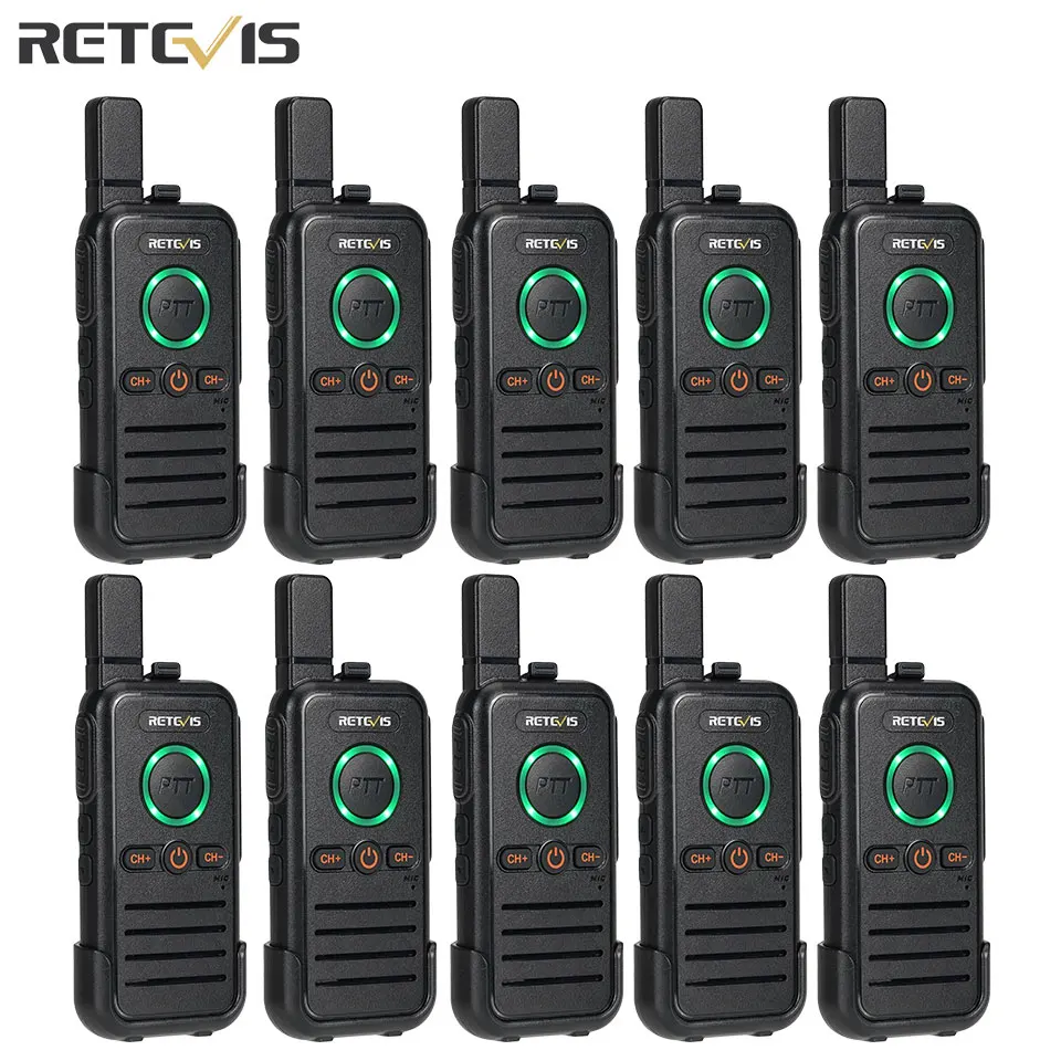 Economico 10 Pz Walkie Talkie Retevis Rb645 Dual Ptt Walkie-Talkie Professionale Portatile Pmr446 Radio Bidirezionale Usb C Per Ristorante