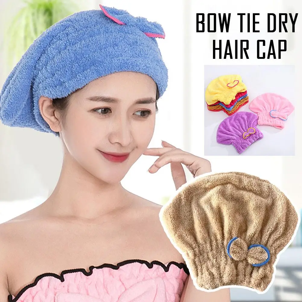 

Latest Microfiber Dry Hair Towel Cute Women And Child Absorption Hair Turban Drying Hat Towels Bathing After Shower J4U7