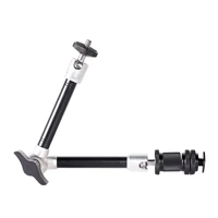 11 inch adjustable articulating friction magic arm w hot shoe mount for goproring lightdslrriglcd monitormicrophone mic